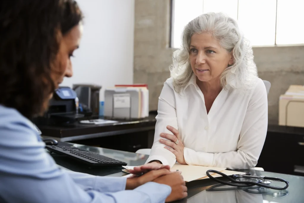 Patient consulting a doctor