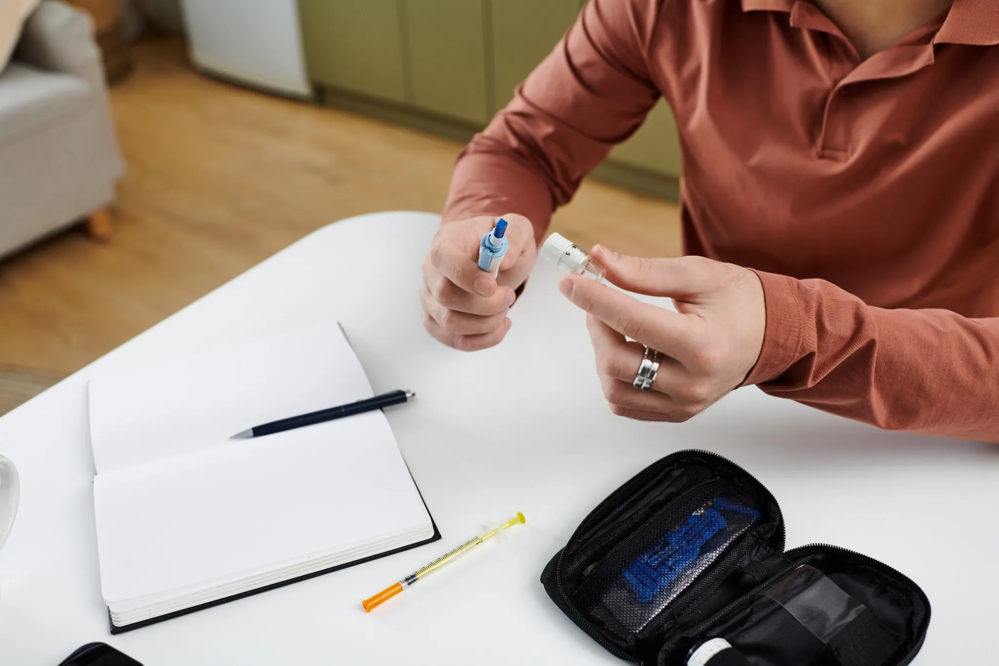 NovoLog insulin pen and blood glucose monitor