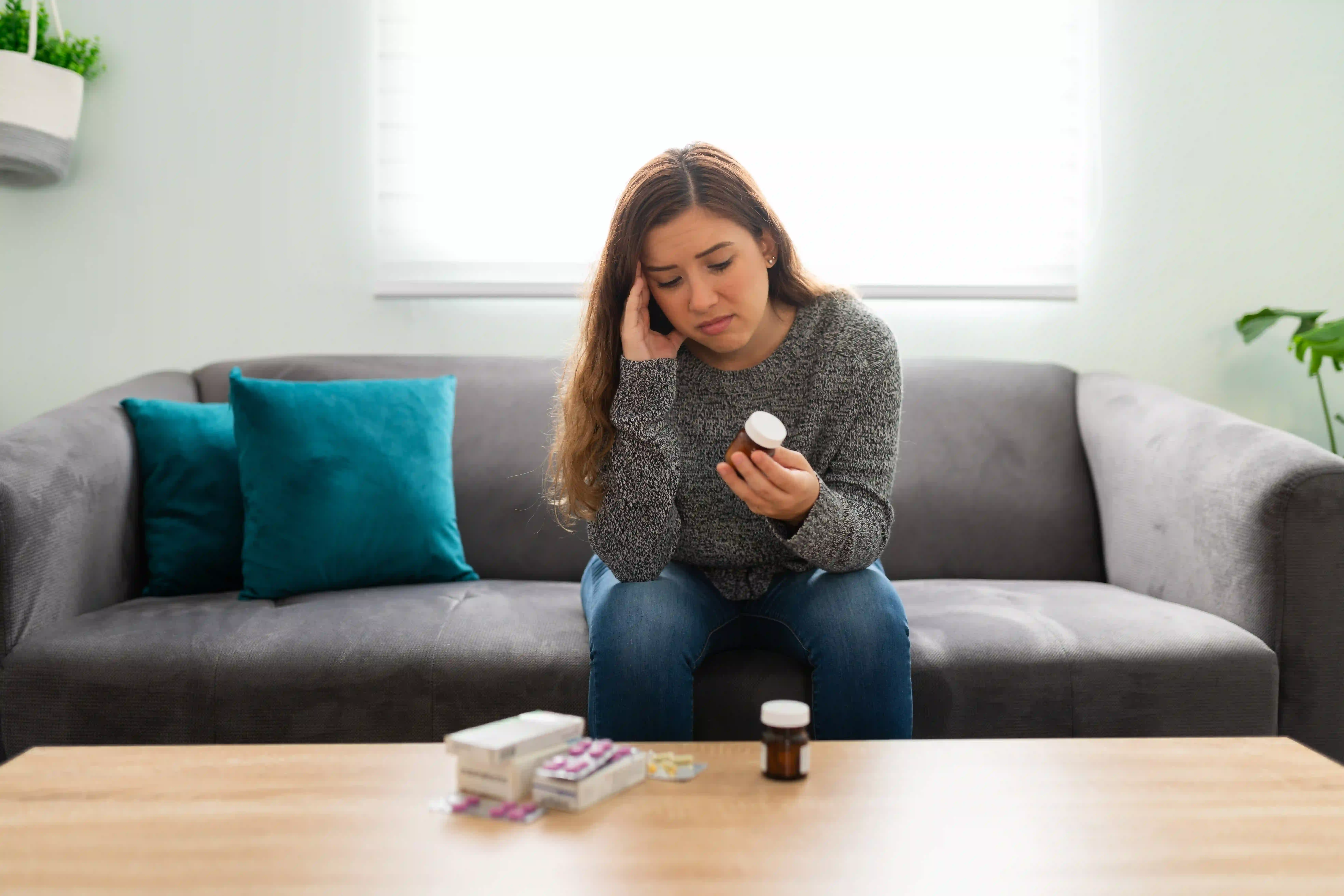 Woman after missing a dose of Antipsychotics