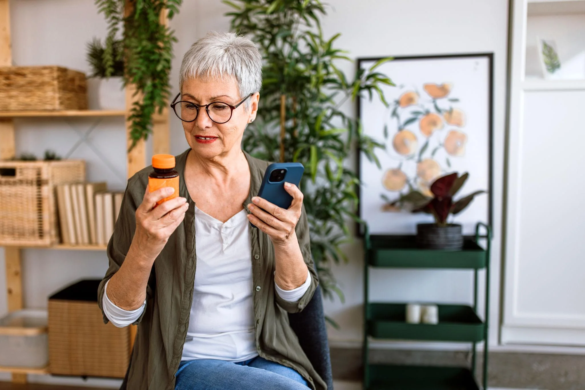 Adult checking prescription medication after missing a dose of Duloxetine
